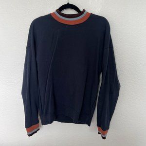 Garment-Dyed (Re)sourced Cotton Studio Mockneck Sweatshirt Navy Blue